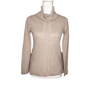 Women's Dana Buchman Cowl Neck Long Sleeve Tan Sweater Size Small